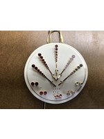 Gem Stone Bobby Pin and Matching Earrings Hair Gift Set 10pc - Assorted Pink