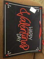 Large Specialty Horizontal 'Happy Valentine's Day' Gift Card Navy