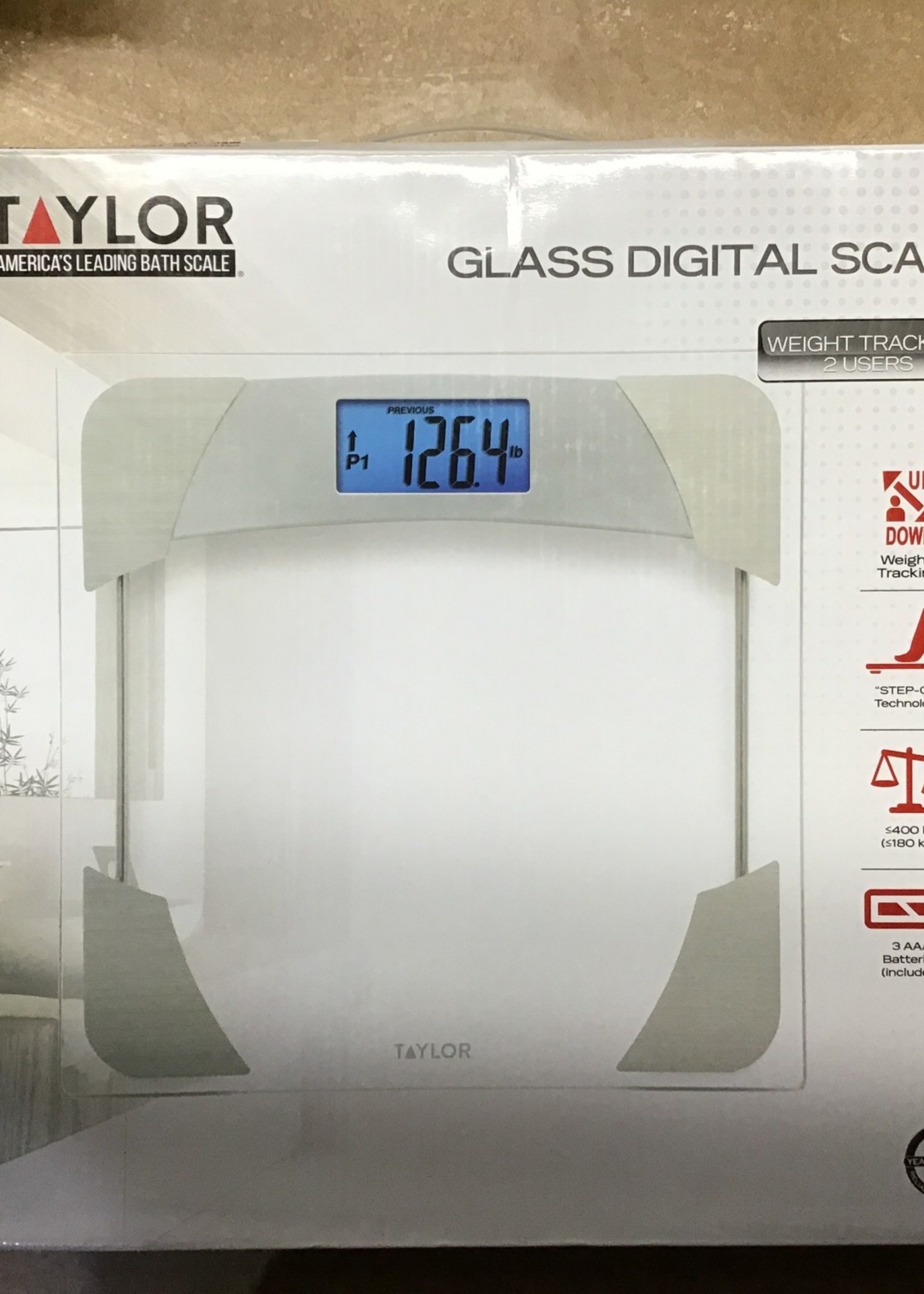 Digital Bathroom Scale With Weight Tracker Clear Taylor Open Box D3 Surplus Outlet