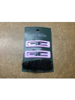 Pink and Black Epoxy and Faux Fur Snaps Hair Clips and Pins 3pc - Wild Fable