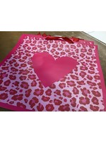 XL Square Specialty Heart Animal Print Gift Bag