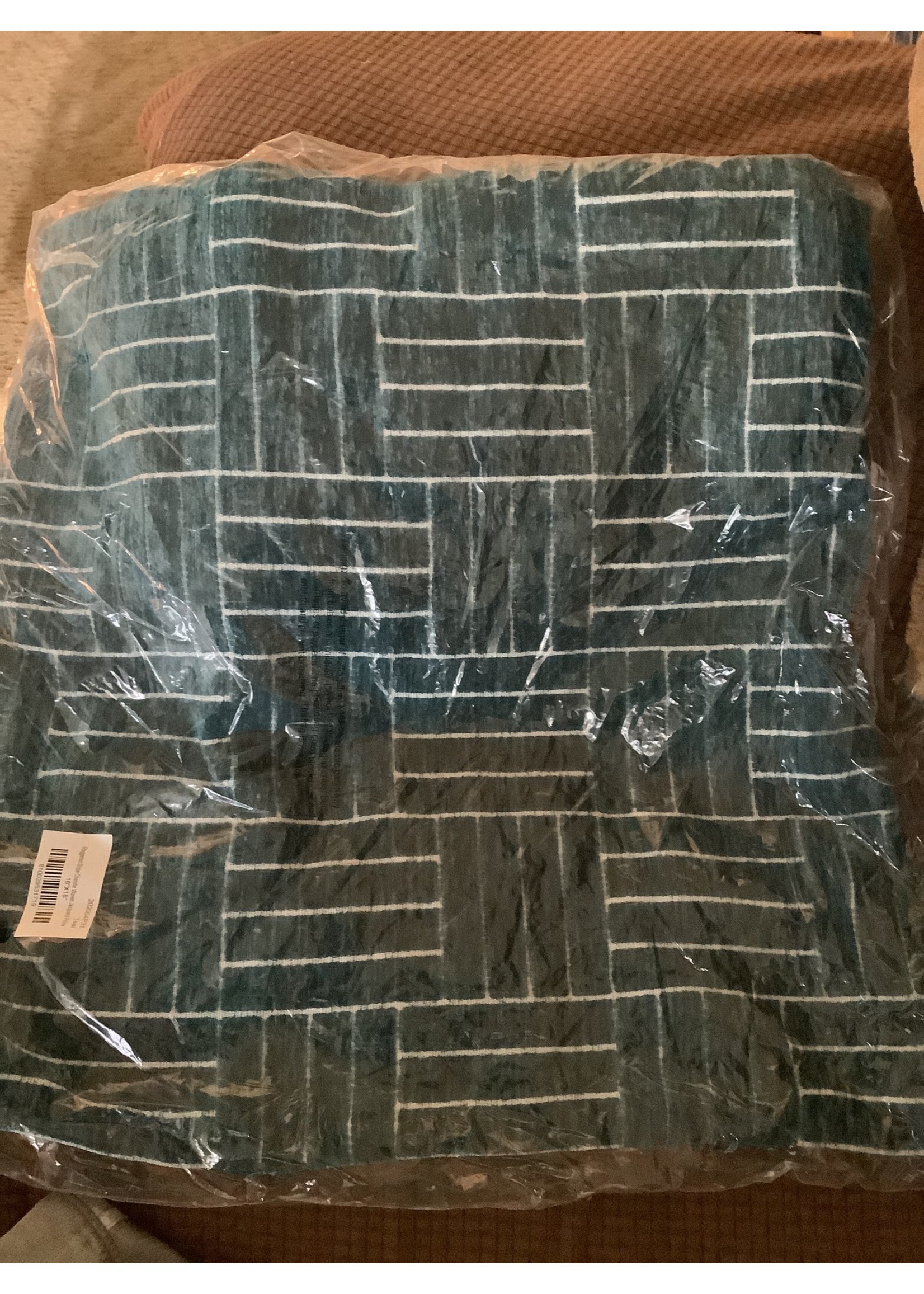 Stripe Checker Decorative Pillow Cover Fresh Teal
