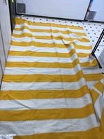 SAFAVIEH Area Rug 6x9 - Montauk Collection - Large - Yellow & Ivory, Handmade Flat Weave Cotton, Farmhouse Stripe