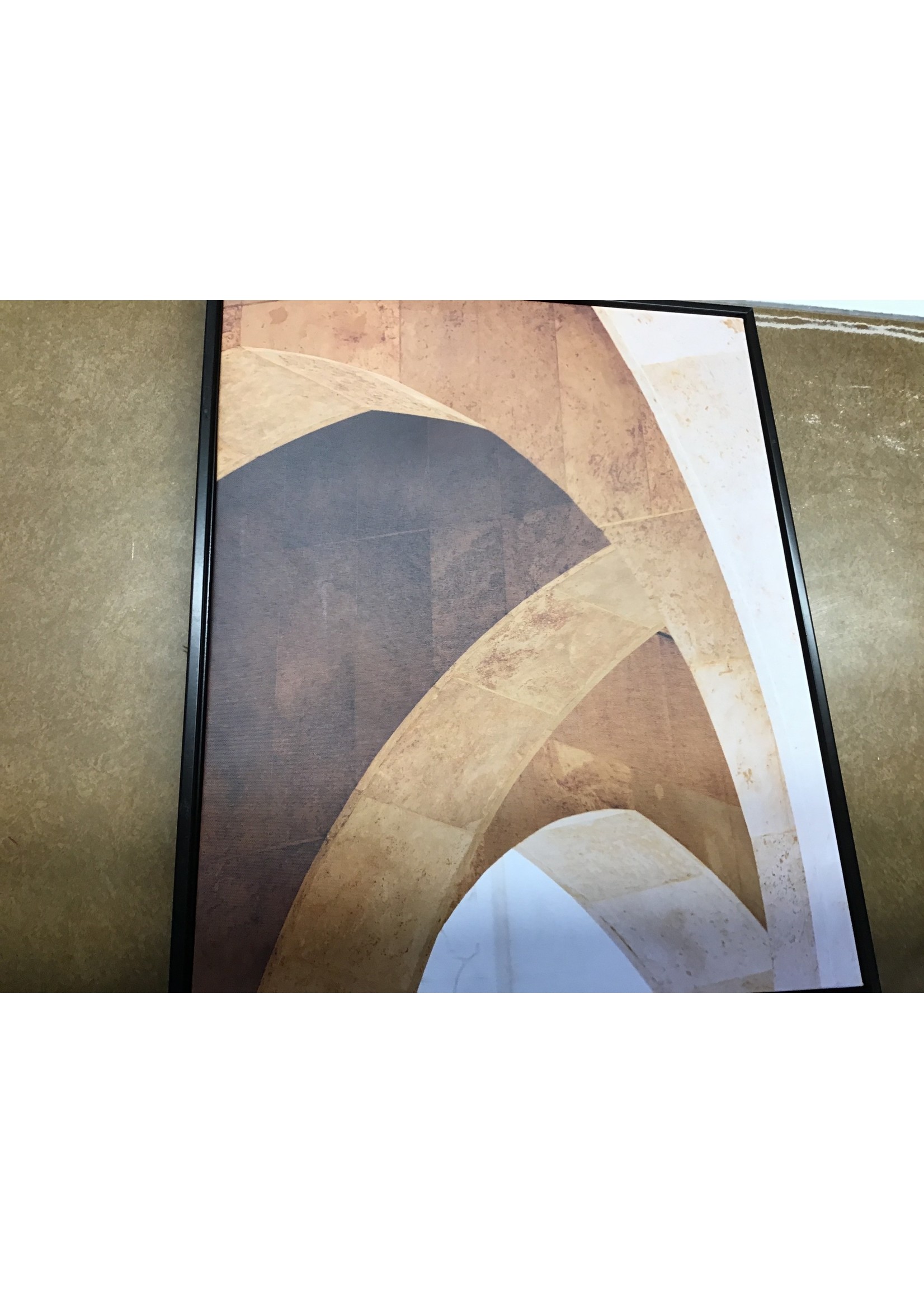 Back canvas ripped-17" x 21" Meditation Brown Arches Framed Printed Canvas Wall Art - Project 62