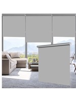 LUCKUP 100% Blackout Waterproof Fabric Window Roller Shades Blind, Thermal 24x79 grey