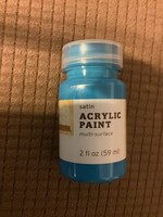 2oz Satin Acrylic Paint - Peacock Blue- Hand Made Modern