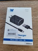 Just Wireless 1.0A/5W 1-Port USB-A Home Charger with 6ft TPU Micro USB to USB-A Cable - Black