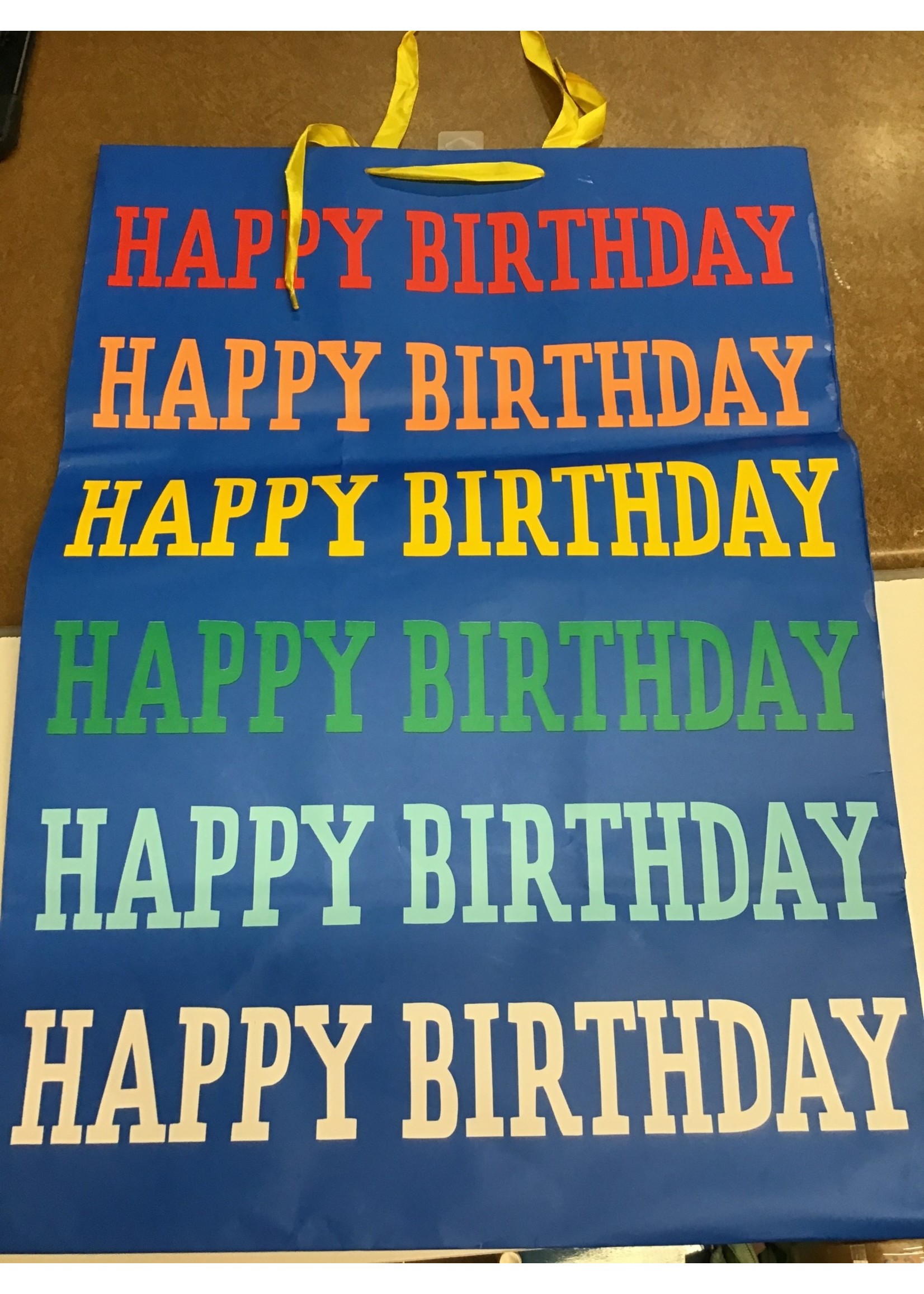 Happy Birthday' Rainbow Verbiage on Colossal Gift Bag Blue - Spritz?äó