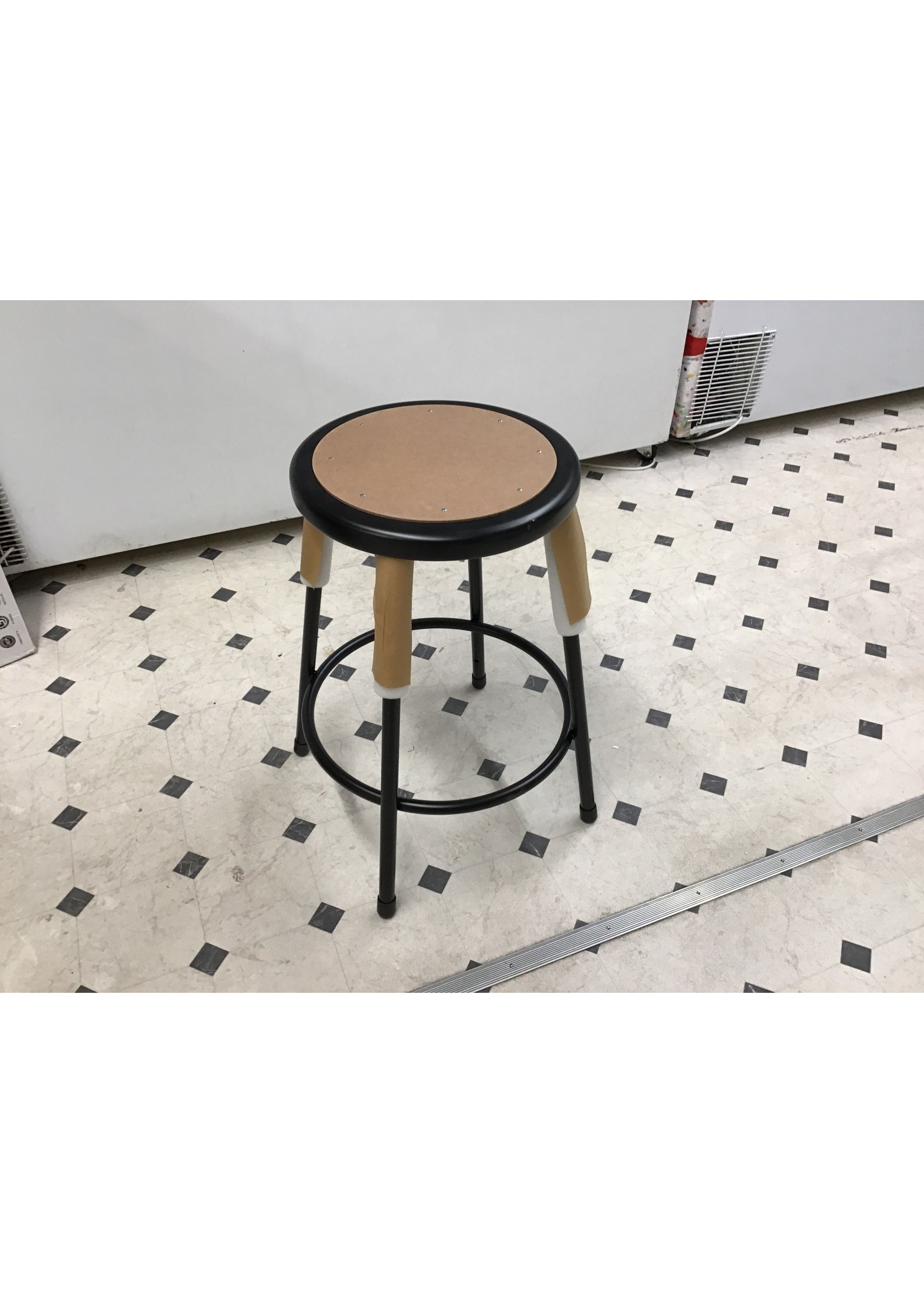 National Public Seating 24" Black Stool with Hardboard Seat (SET OF 2)