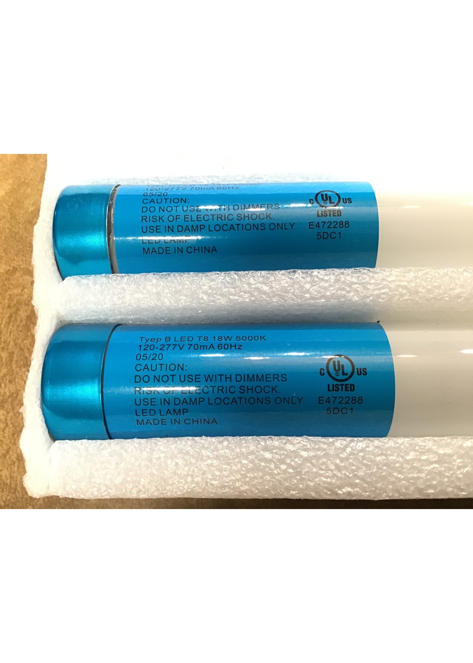 *8 tubes* 4Ft Type B LED T8 18W 5000K Bulbs