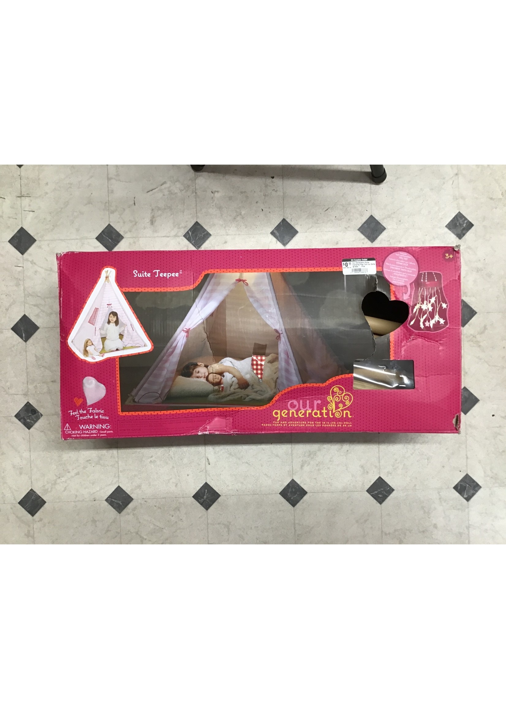 *opened*Our Generation Suite Camping Play Tent for Dolls & Kids' - Pink