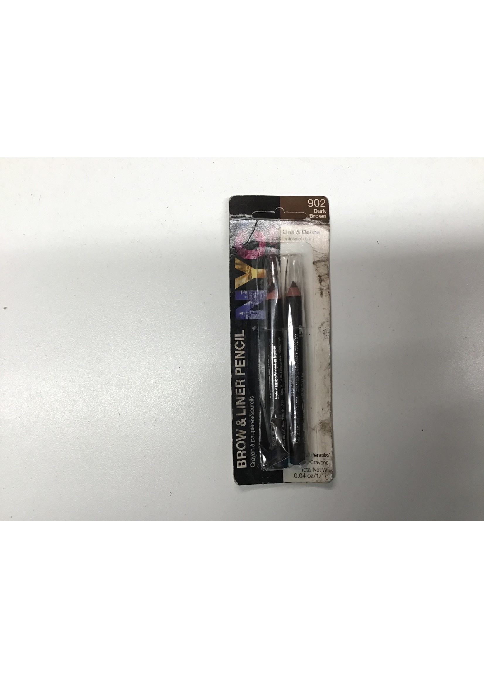 NYC New York Color Brow & Liner Pencils, 902 Dark Brown, 2 Ct, 0.04 Oz