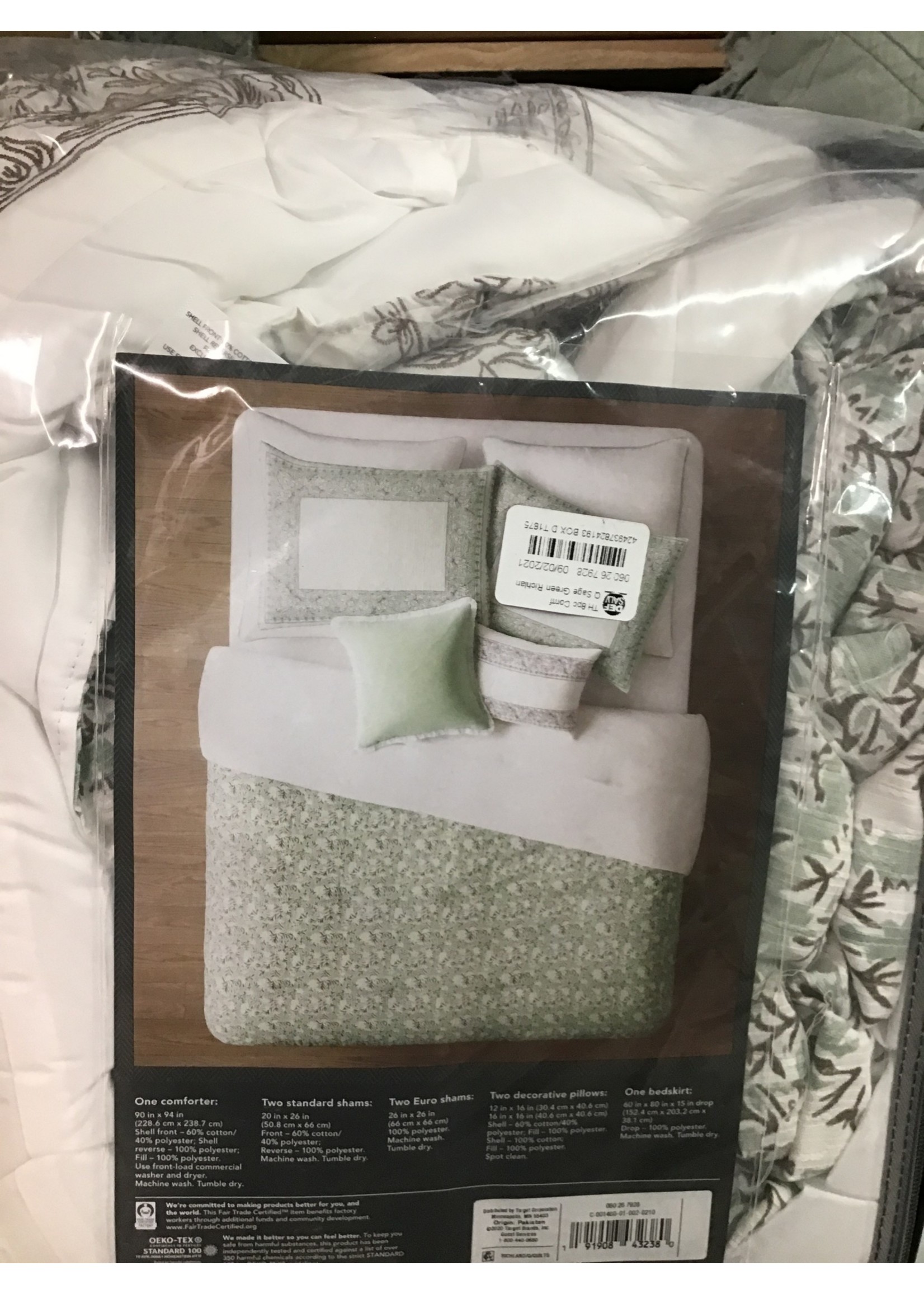 Queen 8pc Richland Floral 8pc Comforter Set Green - Thresholdâ„¢