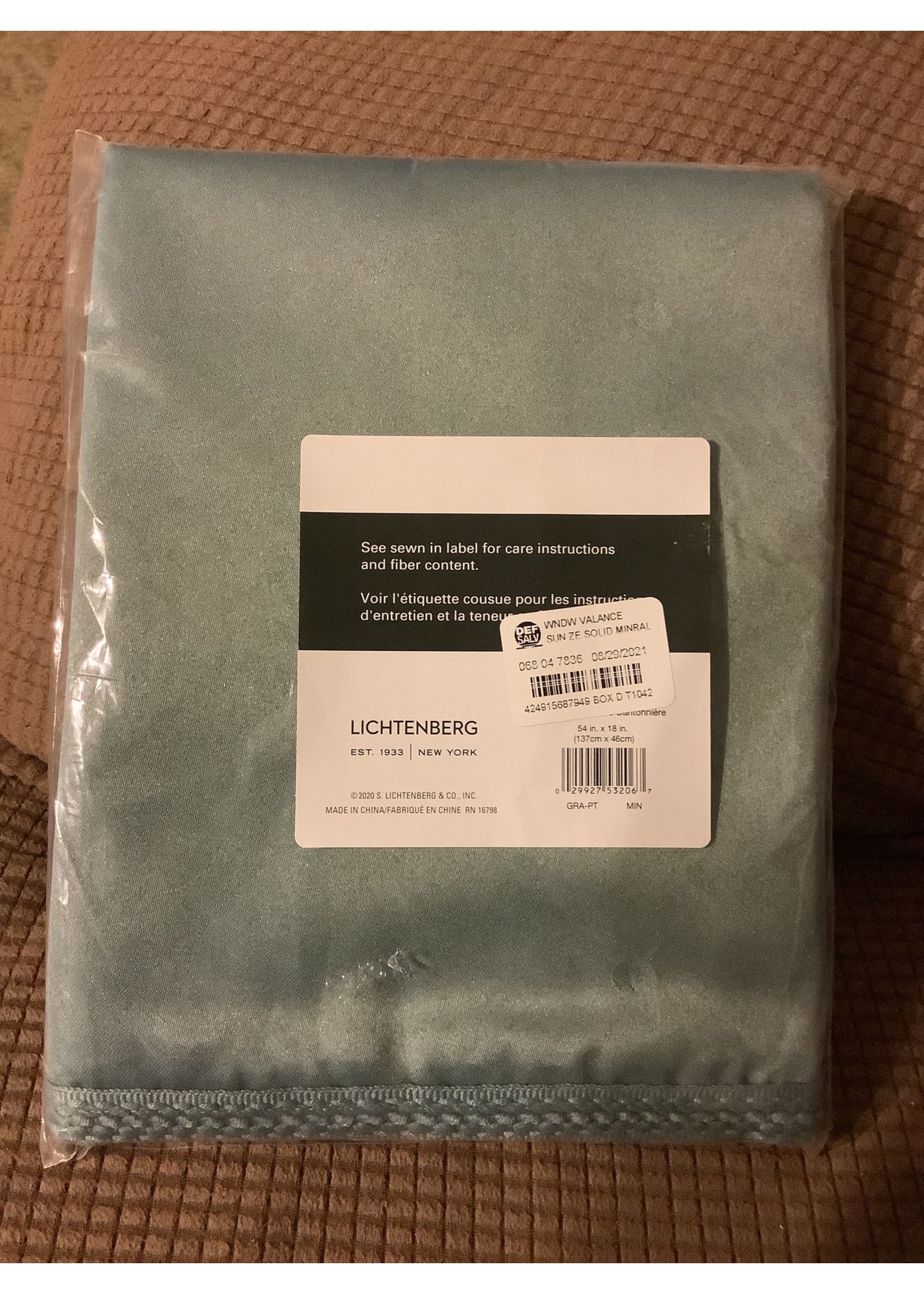 54"x18" Seymour Energy Efficient Rod Pocket Curtain Valance Mineral - Sun Zero