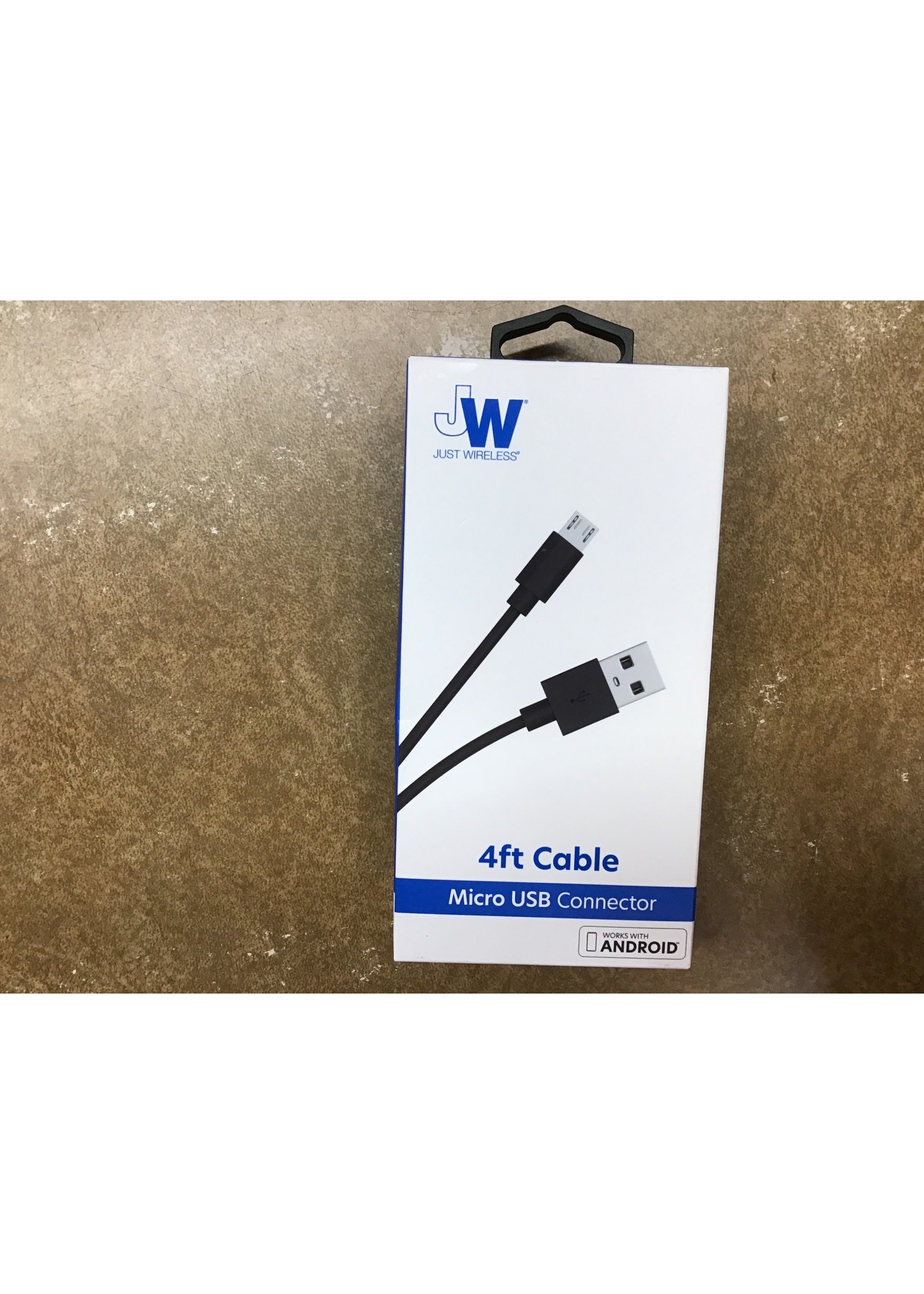 Just Wireless 4ft TPU Micro USB to USB-A Cable - Black