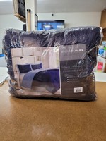 2pc Twin/Twin XL Windsor Reversible Down Alternative Comforter Set with 3M Stain Resistance Finishing Navy/Light Blue