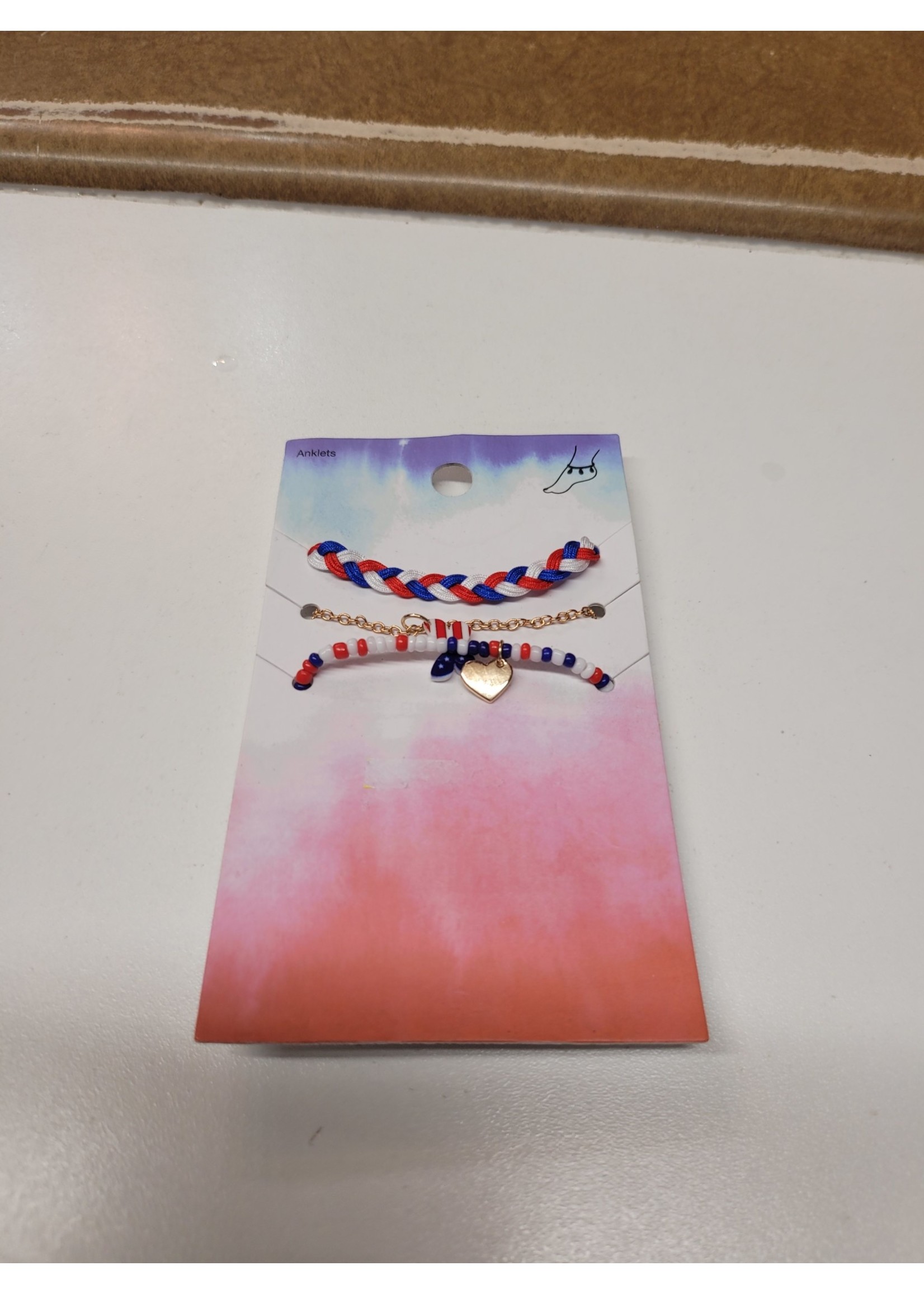 Americana Butterfly Anklet Set 3pc