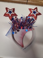 4th of July Springy Tinsel Star Headband