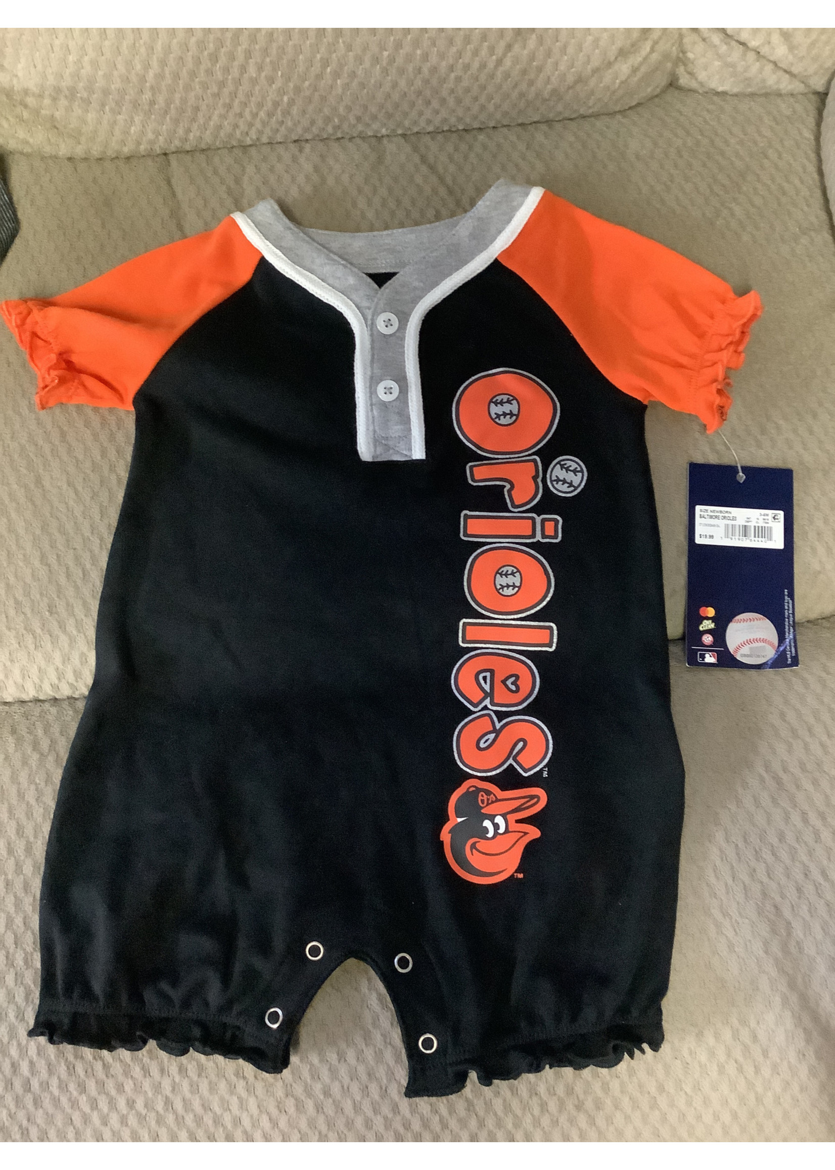 MLB Baltimore Orioles Girls' Romper 3-6m