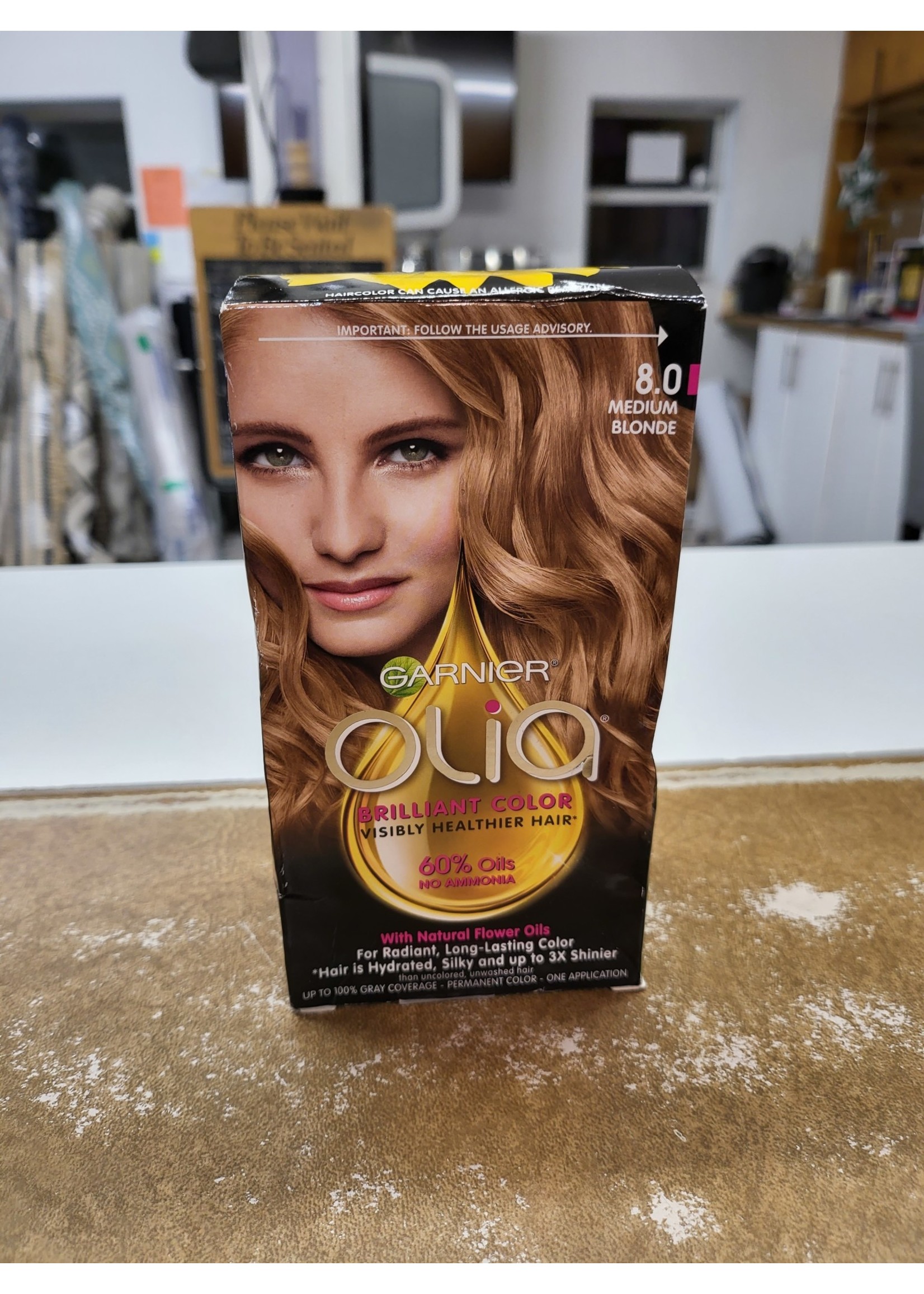 Garnier Olia Oil Permanent Hair Color - 6.3 fl oz - 8.0 Medium Blonde - 1 kit