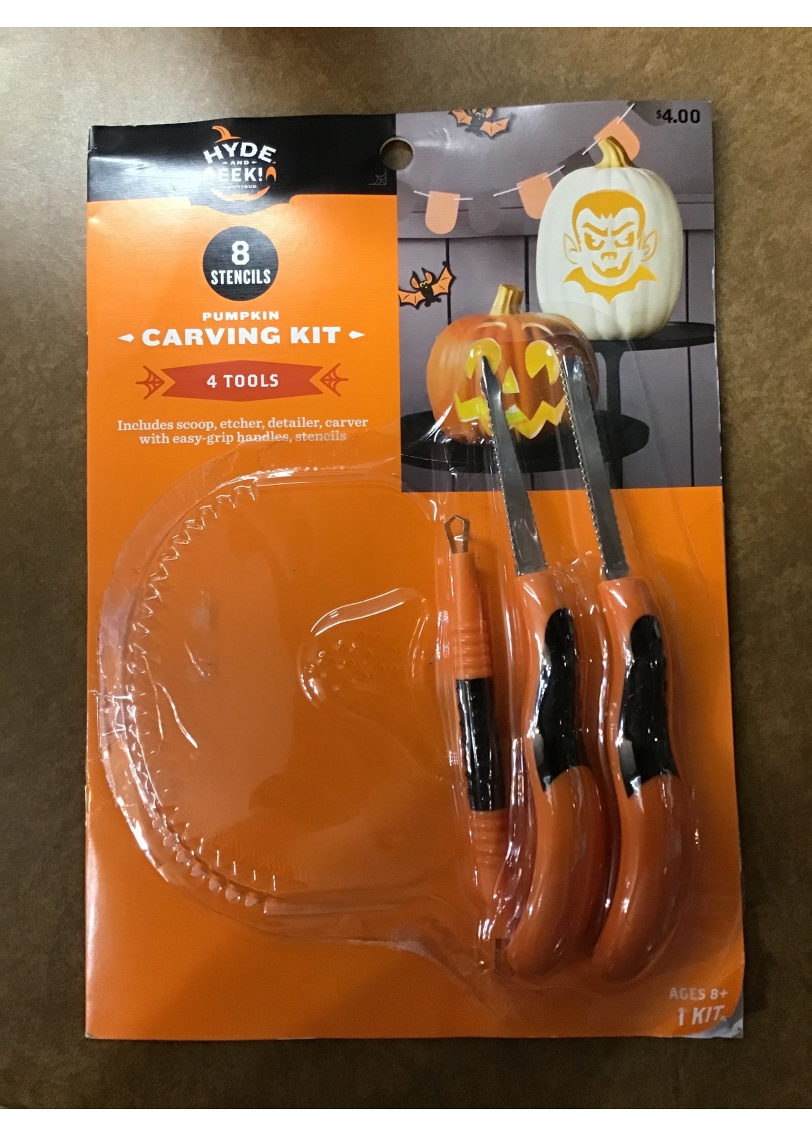 *Missing scooper - 8Stencil/4 Tool Easy Grip Halloween Pumpkin Carving Kit - Hyde & EEK! BoutiqueΓäó