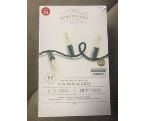 Philips 60ct led christmas faceted outlet mini string lights warm white