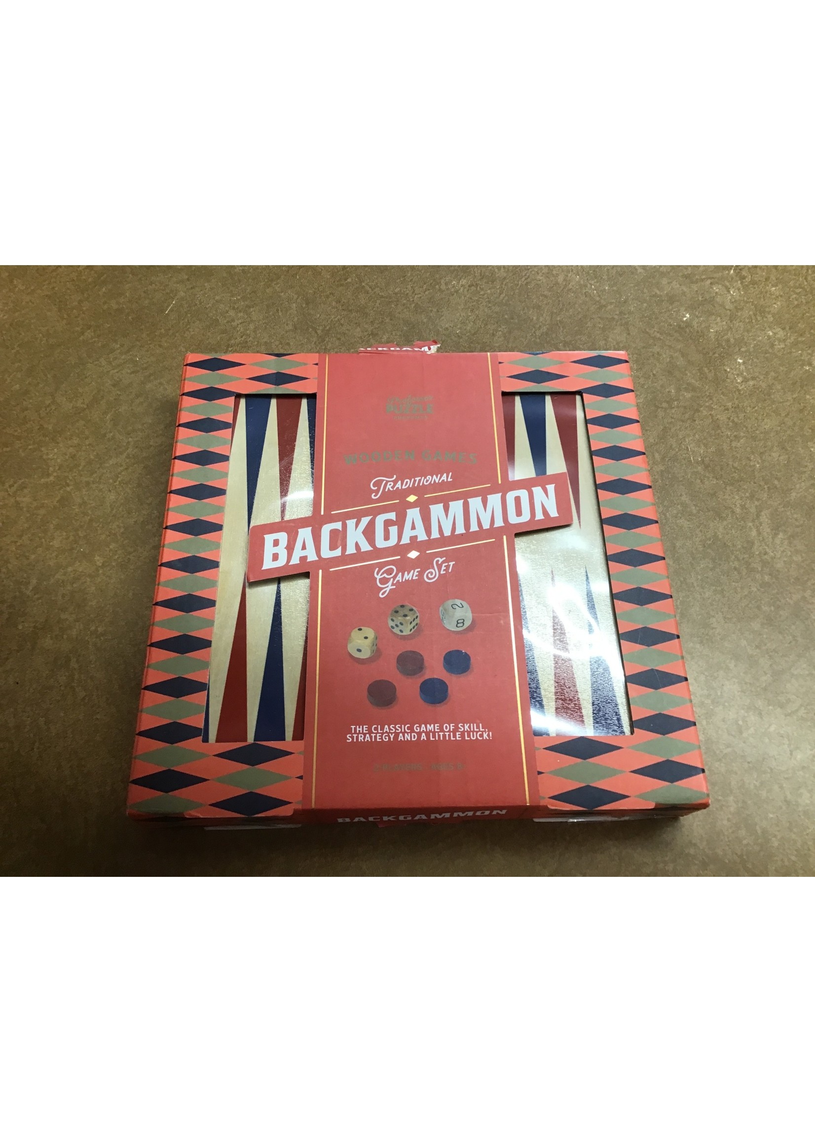 Professor Puzzle Traditional Backgammon Game Set*damaged box