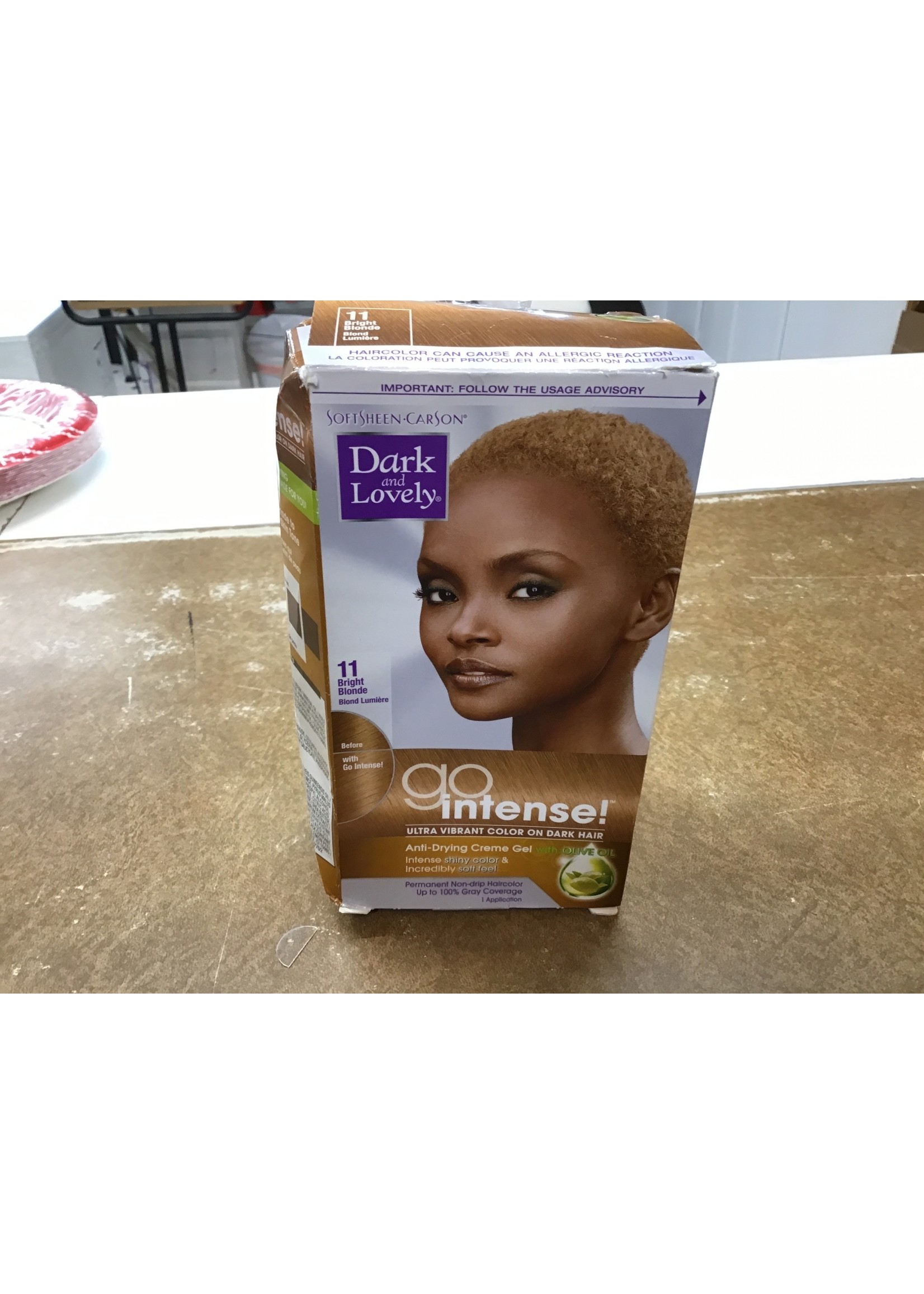 *damaged packaging * Dark & Lovely Go Intense! Permanent Non-Drip Haircolor - 6.8 fl oz - 11 Bright Blonde - 1 kit