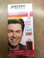 Box damage- Just For Men Easy CombIn Color Gray Hair Coloring for Men with Comb Applicator  - 1.2oz - Dark Brown A45