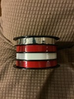 4 End Channel Curl Ribbon Red/White/Silver- Spritz