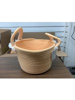 9.5” x 6” Rope Basket w/ Handles Peach