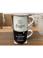 Set of 2 Stackable Coffee Mugs