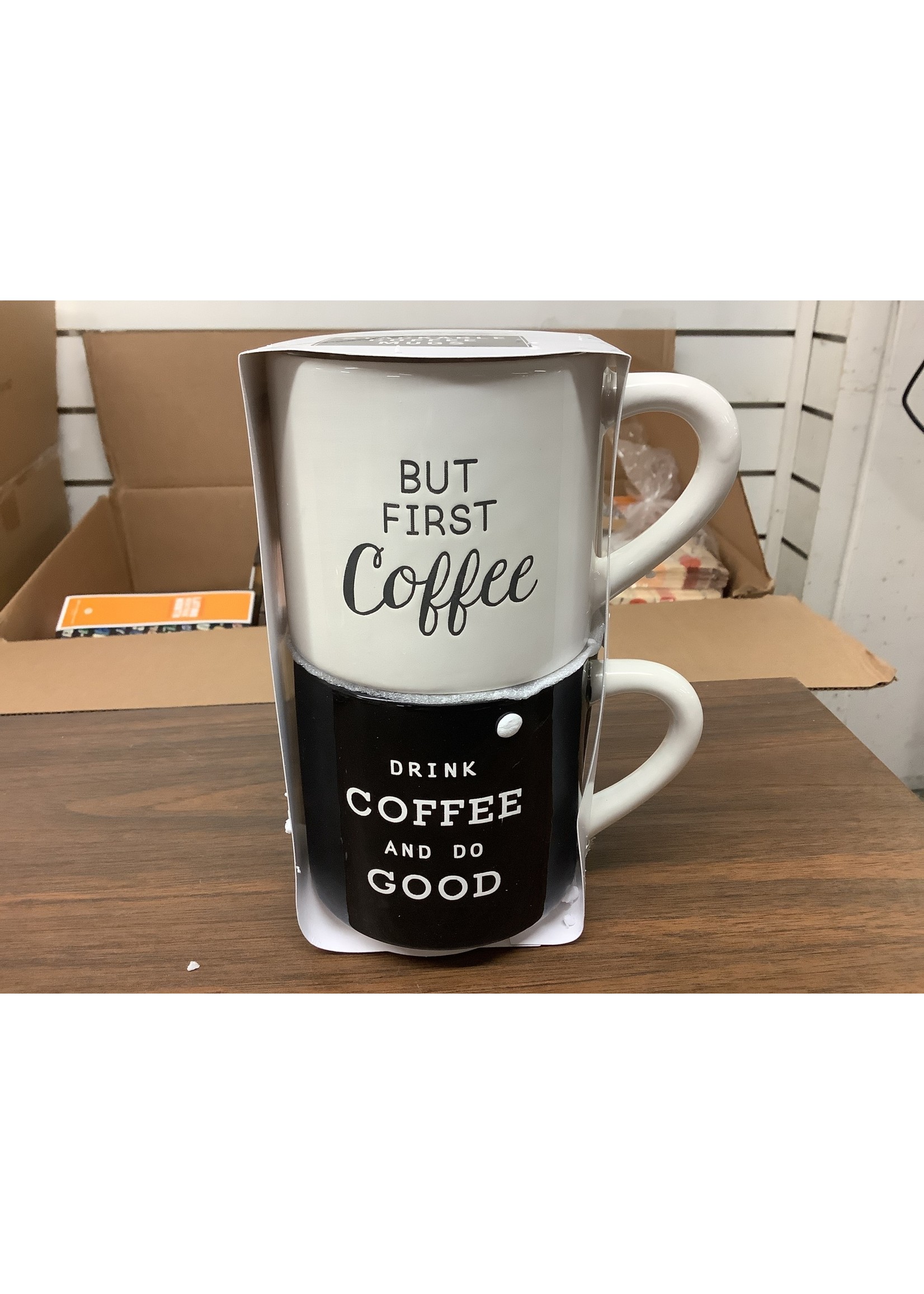 Set of 2 Stackable Coffee Mugs