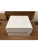 White and Gold Edge Large Square Box - Sugar Paper 10x10x5