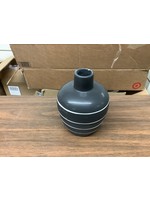 Black/White Stripe Ceramic Vase 6” x 3 1/2”