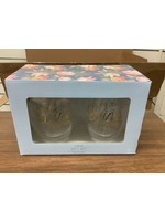Set of 2 Wine Glass Gift Set Time To Wine Down