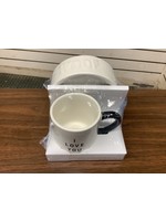 Mug Pet Bowl Set I Love You/I Woof You Black/White