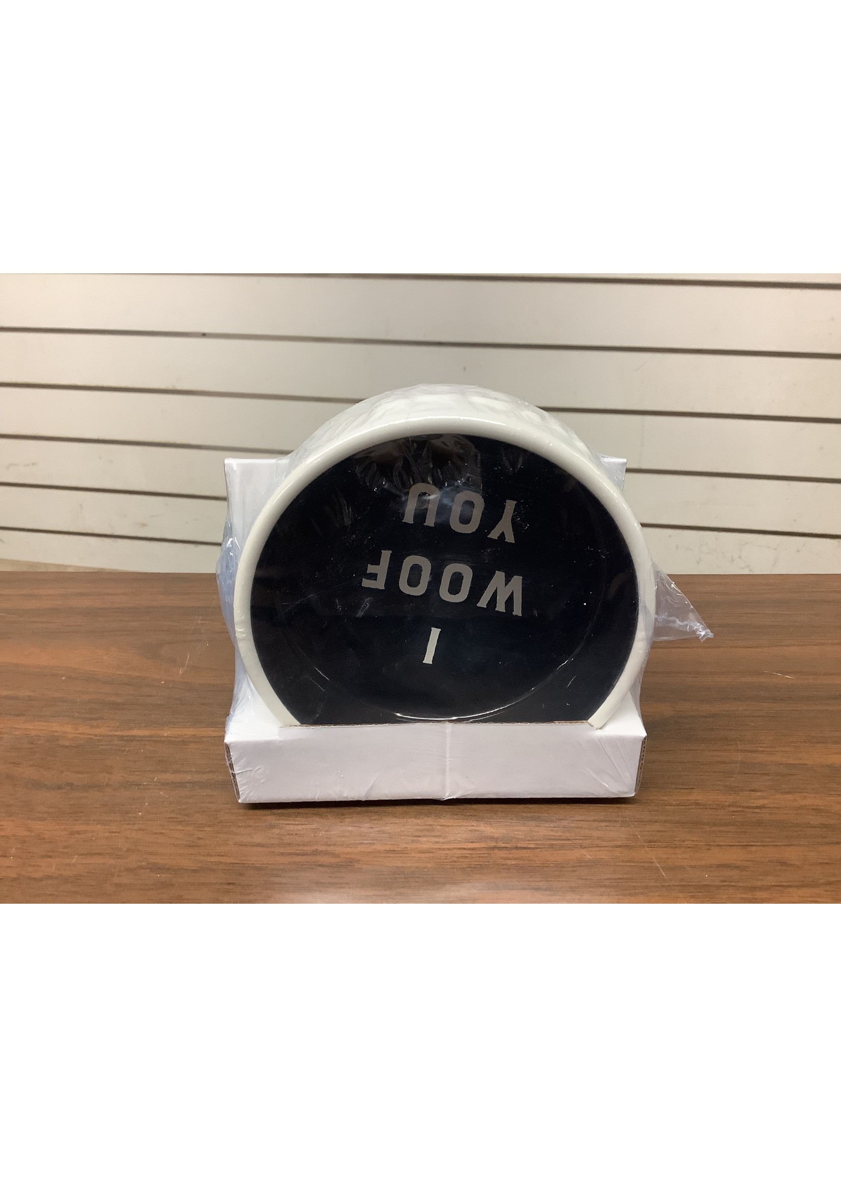 Mug Pet Bowl Set I Love You/I Woof You Black/White