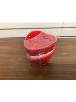 Set of 2 Ceramic Heart Shaped Ramekins Red