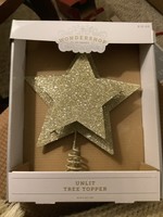 9.5in Unlit Layered Metal Star Tree Topper Champagne - Wondershop