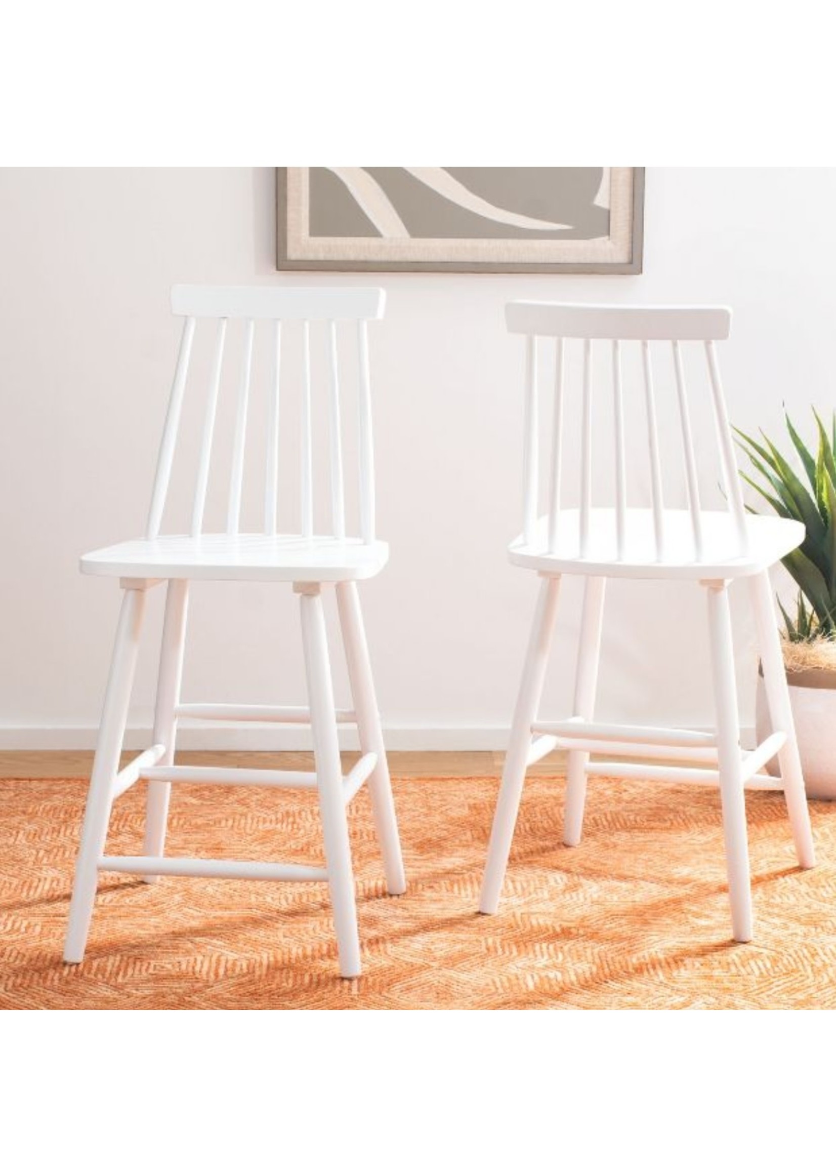Safavieh Country Classic Spindle Back Off-White Dining Chairs Set of 2