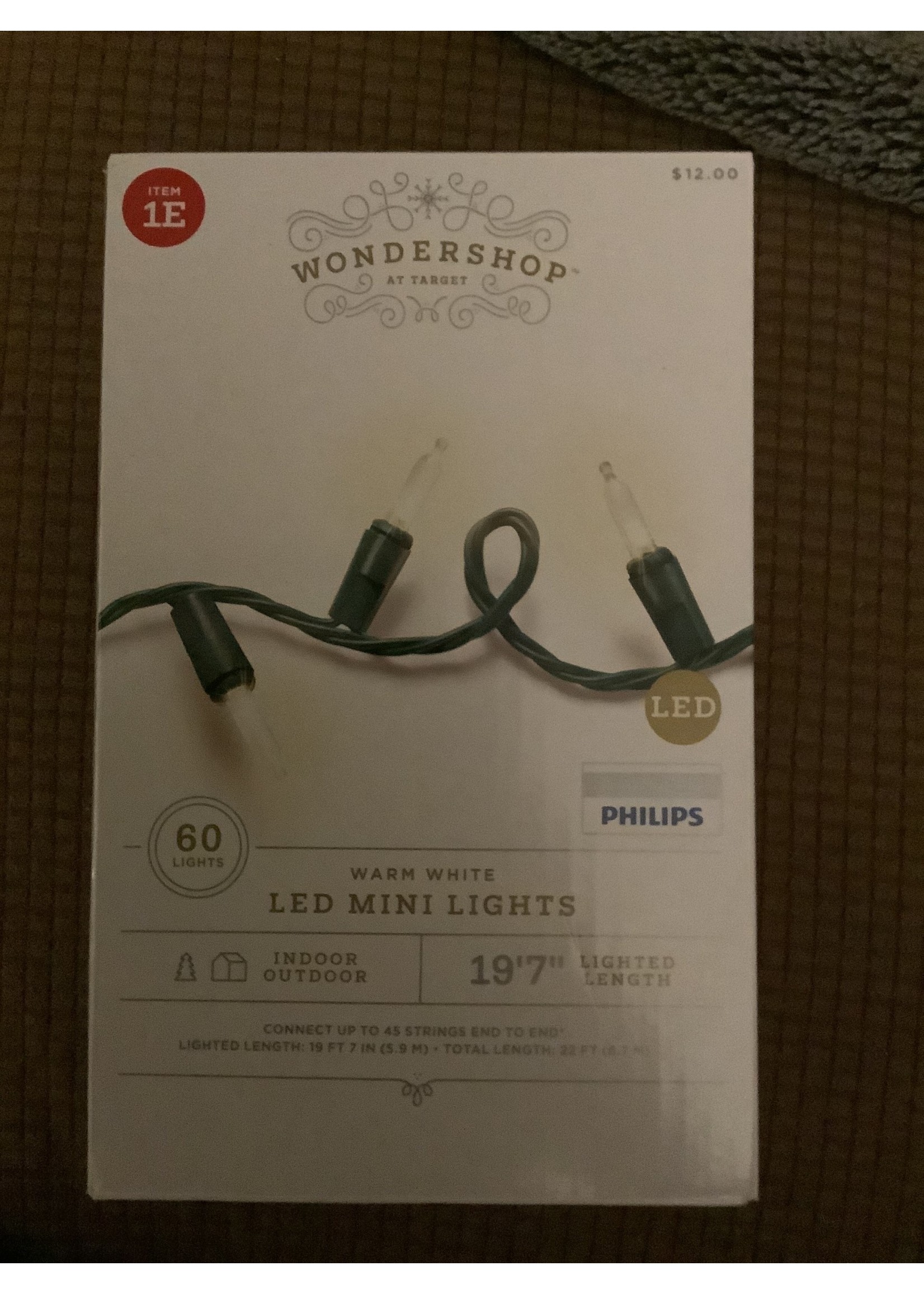 60ct LED Smooth Mini Christmas String Lights Warm White with Green Wire - Wondershop