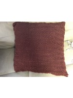 Oversized Woven Cotton Wool  Square Throw Pillow Burgundy - Threshold designed with Studio McGee