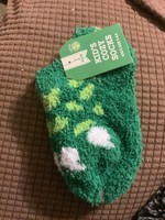 Kids Green Feet Fuzzy Socks 5-6.5
