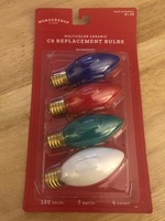 Open package- 4ct Replacement Light Bulbs Red Green and Blue - Wondershop