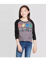 Girls' Harry Potter Hogwarts Mascot Long Sleeve T-Shirt - Gray/Black XL