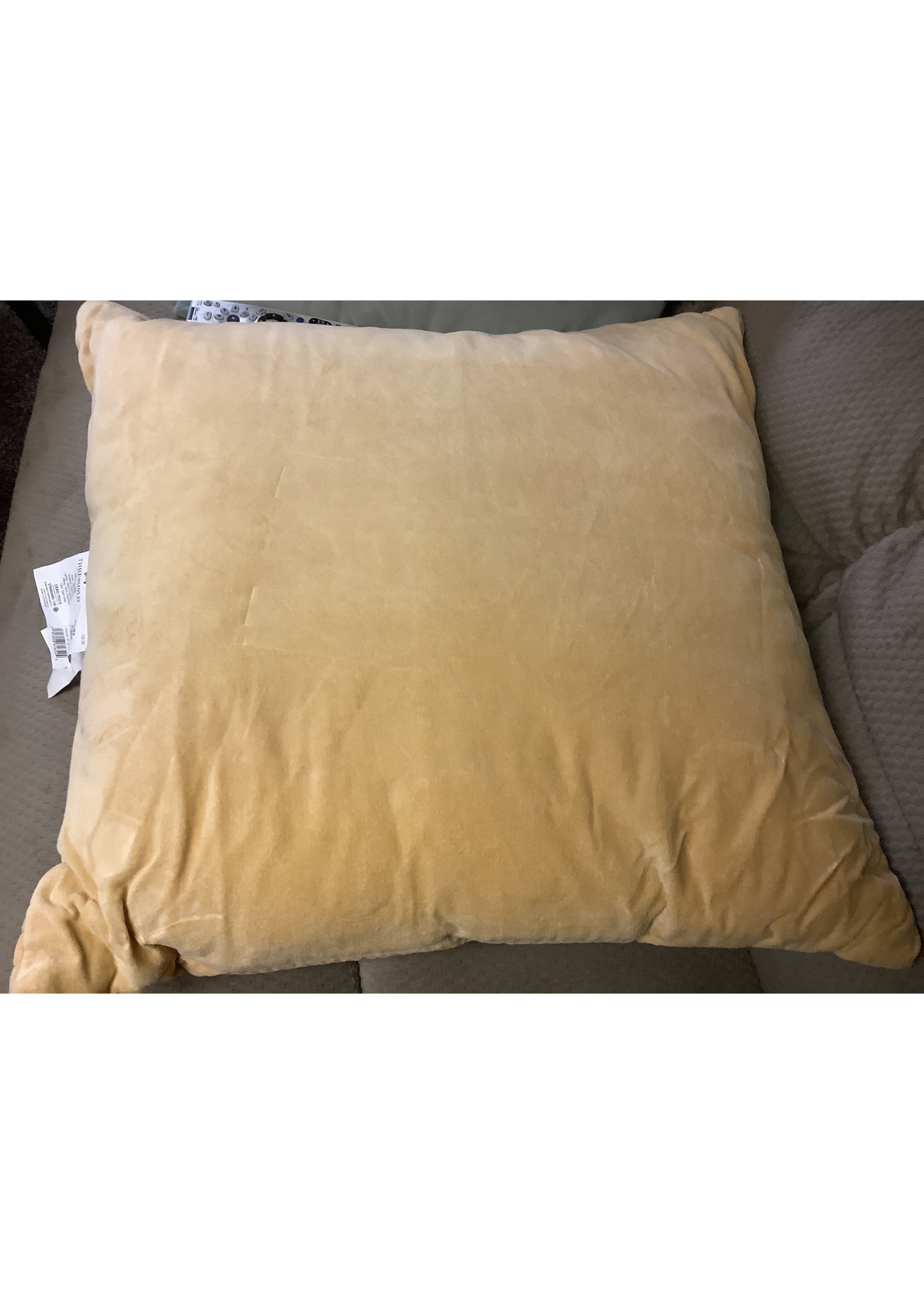 Oversized Quilted Cotton Velvet Square Throw Pillow Gold - Threshold
