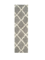 2'3"x8' Runner Gray/Ivory Geometric Shag/Flokati Loomed - Safavieh