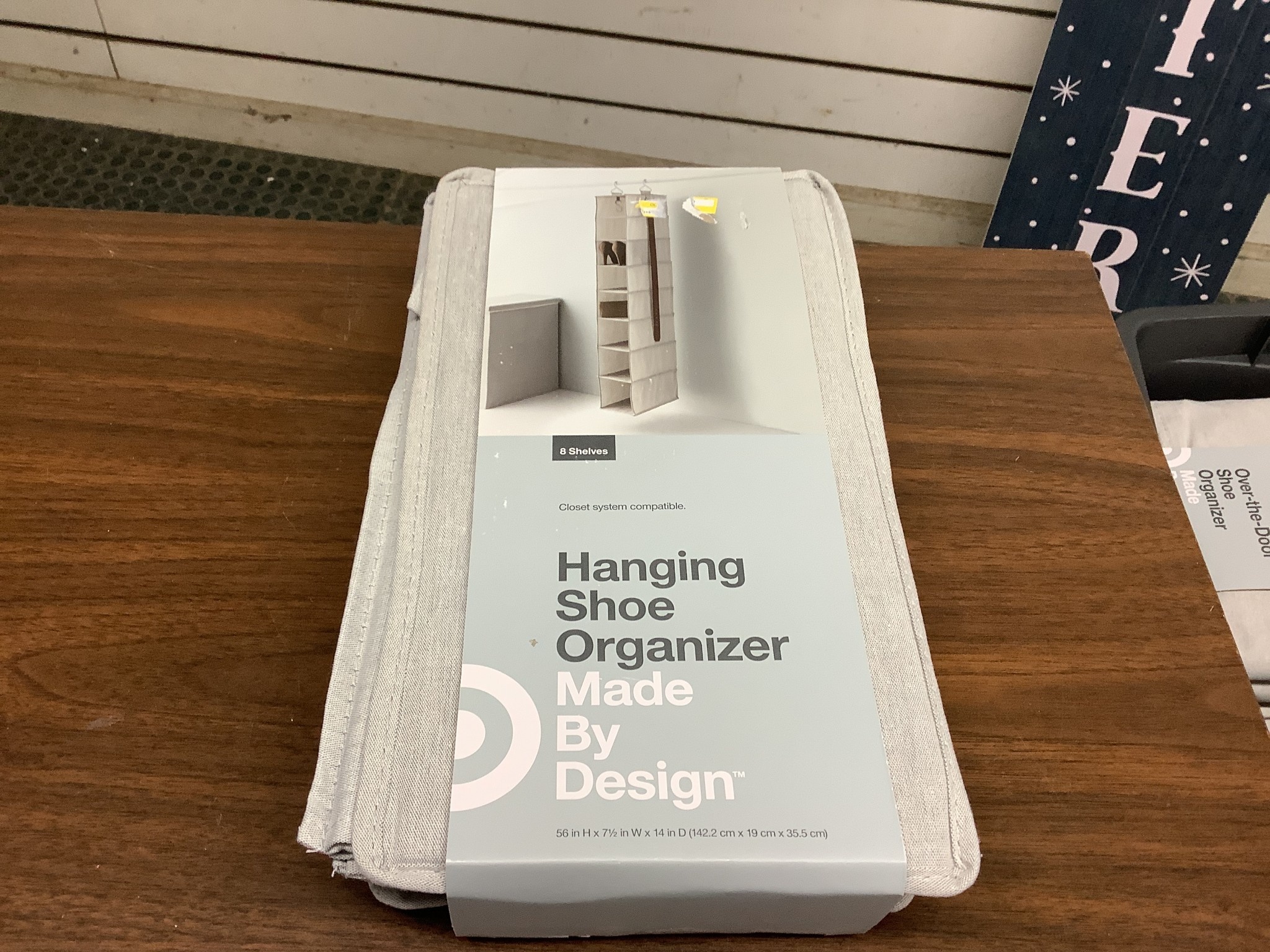 8 Shelf Hanging Fabric Shoe Organizer Light Gray Made By Design D3