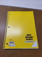 Graph Notebook 80 Sheets 4x4 Quad Ruled Yellow